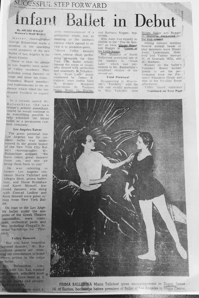 Diana Reese Newspaper Clipping